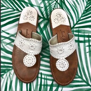 Jack Rogers White Leather Sandals size 9